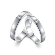 Load image into Gallery viewer, "Couple Ring" 18K rotatable custom-engraved couple diamond ring