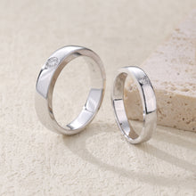 Load image into Gallery viewer, "Couple Ring" 18K rotatable custom-engraved couple diamond ring