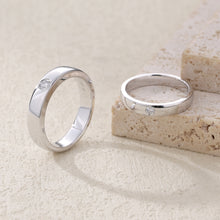 Load image into Gallery viewer, "Couple Ring" 18K rotatable custom-engraved couple diamond ring