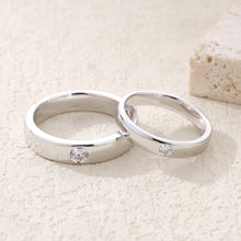 Load image into Gallery viewer, "Couple Ring" 18K rotatable custom-engraved couple diamond ring