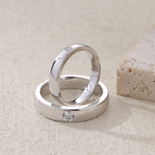 Load image into Gallery viewer, "Couple Ring" 18K rotatable custom-engraved couple diamond ring