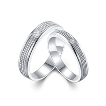 Load image into Gallery viewer, "Couple Ring" 18K rotatable custom-engraved couple diamond ring