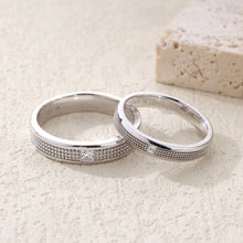 Load image into Gallery viewer, "Couple Ring" 18K rotatable custom-engraved couple diamond ring