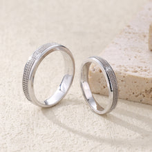 Load image into Gallery viewer, "Couple Ring" 18K rotatable custom-engraved couple diamond ring
