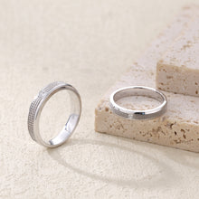 Load image into Gallery viewer, "Couple Ring" 18K rotatable custom-engraved couple diamond ring