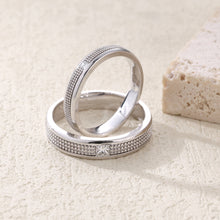 Load image into Gallery viewer, "Couple Ring" 18K rotatable custom-engraved couple diamond ring