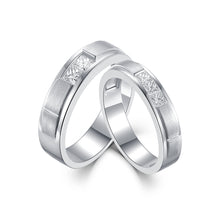 Load image into Gallery viewer, "Couple Ring" 18K rotatable custom-engraved couple diamond ring