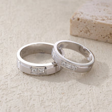 Load image into Gallery viewer, "Couple Ring" 18K rotatable custom-engraved couple diamond ring