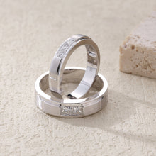 Load image into Gallery viewer, "Couple Ring" 18K rotatable custom-engraved couple diamond ring