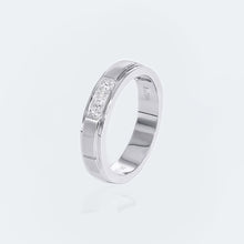 Load image into Gallery viewer, "Couple Ring" 18K light gold/princess diamond couple ring