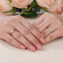 Load image into Gallery viewer, "Couple Ring" 18K rotatable custom-engraved couple diamond ring