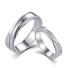 Load image into Gallery viewer, "Couple Ring" 18K rotatable custom-engraved couple diamond ring