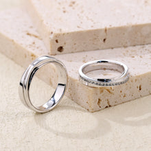 Load image into Gallery viewer, "Couple Ring" 18K rotatable custom-engraved couple diamond ring