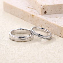 Load image into Gallery viewer, "Couple Ring" 18K rotatable custom-engraved couple diamond ring