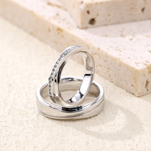 Load image into Gallery viewer, "Couple Ring" 18K rotatable custom-engraved couple diamond ring