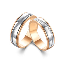 Load image into Gallery viewer, "Couple Ring" 18K rotatable custom-engraved couple diamond ring