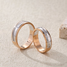 Load image into Gallery viewer, "Couple Ring" 18K rotatable custom-engraved couple diamond ring