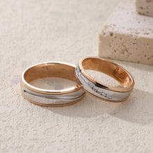 Load image into Gallery viewer, "Couple Ring" 18K rotatable custom-engraved couple diamond ring