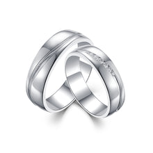 Load image into Gallery viewer, "Couple Ring" 18K rotatable custom-engraved couple diamond ring