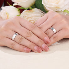 Load image into Gallery viewer, "Couple Ring" 18K rotatable custom-engraved couple diamond ring