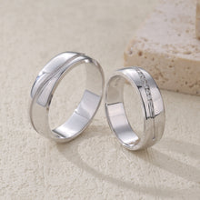 Load image into Gallery viewer, "Couple Ring" 18K rotatable custom-engraved couple diamond ring