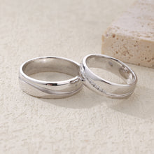 Load image into Gallery viewer, "Couple Ring" 18K rotatable custom-engraved couple diamond ring