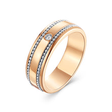 Load image into Gallery viewer, "Couple Ring" 18K rotatable custom-engraved couple diamond ring