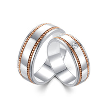 Load image into Gallery viewer, "Couple Ring" 18K rotatable custom-engraved couple diamond ring