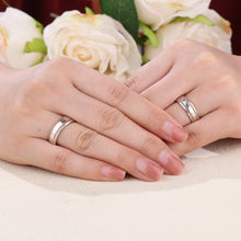 Load image into Gallery viewer, "Couple Ring" 18K rotatable custom-engraved couple diamond ring