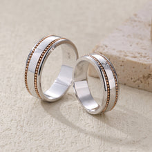Load image into Gallery viewer, "Couple Ring" 18K rotatable custom-engraved couple diamond ring