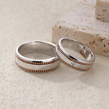 Load image into Gallery viewer, "Couple Ring" 18K rotatable custom-engraved couple diamond ring