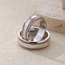 Load image into Gallery viewer, "Couple Ring" 18K rotatable custom-engraved couple diamond ring