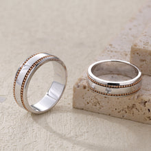 Load image into Gallery viewer, "Couple Ring" 18K rotatable custom-engraved couple diamond ring