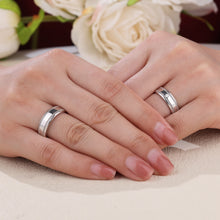 Load image into Gallery viewer, "Couple Ring" 18K rotatable custom-engraved couple diamond ring