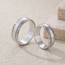 Load image into Gallery viewer, "Couple Ring" 18K rotatable custom-engraved couple diamond ring