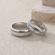 Load image into Gallery viewer, "Couple Ring" 18K rotatable custom-engraved couple diamond ring