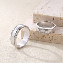 Load image into Gallery viewer, "Couple Ring" 18K rotatable custom-engraved couple diamond ring