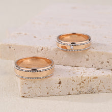 Load image into Gallery viewer, "Couple Ring" 18K rotatable custom-engraved couple diamond ring