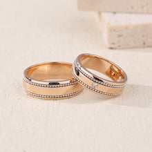 Load image into Gallery viewer, "Couple Ring" 18K rotatable custom-engraved couple diamond ring