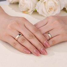 Load image into Gallery viewer, "Couple Ring" 18K rotatable custom-engraved couple diamond ring