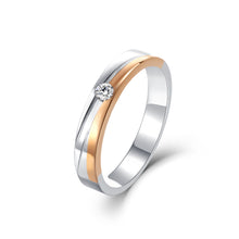 Load image into Gallery viewer, "Couple Ring" 18K rotatable custom-engraved couple diamond ring