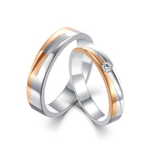 Load image into Gallery viewer, "Couple Ring" 18K rotatable custom-engraved couple diamond ring