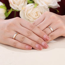 Load image into Gallery viewer, "Couple Ring" 18K rotatable custom-engraved couple diamond ring