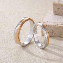 Load image into Gallery viewer, "Couple Ring" 18K rotatable custom-engraved couple diamond ring