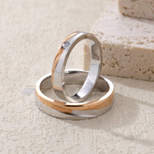 Load image into Gallery viewer, "Couple Ring" 18K rotatable custom-engraved couple diamond ring