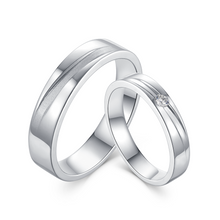 Load image into Gallery viewer, "Couple Ring" 18K rotatable custom-engraved couple diamond ring