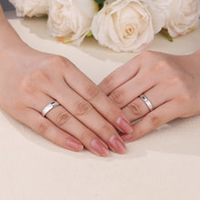 Load image into Gallery viewer, "Couple Ring" 18K rotatable custom-engraved couple diamond ring