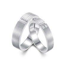 Load image into Gallery viewer, "Couple Ring" 18K rotatable custom-engraved couple diamond ring