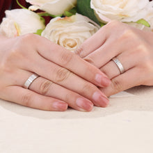 Load image into Gallery viewer, "Couple Ring" 18K rotatable custom-engraved couple diamond ring