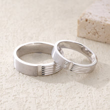 Load image into Gallery viewer, "Couple Ring" 18K rotatable custom-engraved couple diamond ring